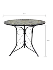 Charles Bentley Blue Mosaic 4 Seater Garden Dining Set - Image 5 of 6