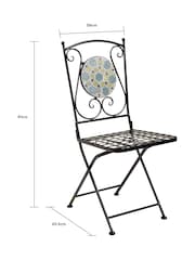 Charles Bentley Blue Mosaic 4 Seater Garden Dining Set - Image 6 of 6