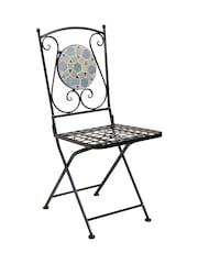 Charles Bentley Blue Mosaic 4 Seater Garden Dining Set - Image 7 of 12