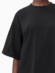 AllSaints Black Amelie Crochet 100% Organic Cotton T-Shirt - Image 7 of 9