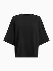 AllSaints Black Amelie Crochet 100% Organic Cotton T-Shirt - Image 9 of 9