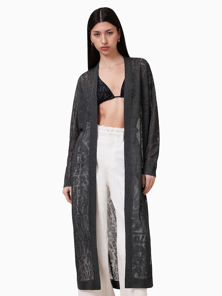 AllSaints Grey Kaito Cardigan - Image 4 of 8