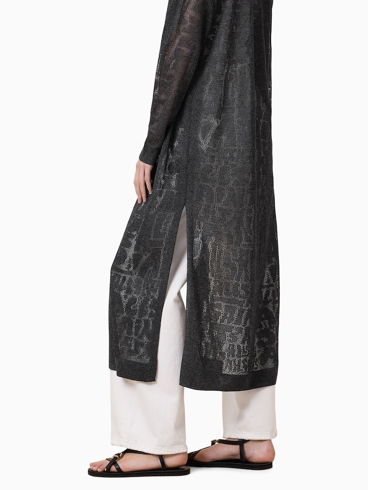 AllSaints Grey Kaito Cardigan - Image 5 of 8