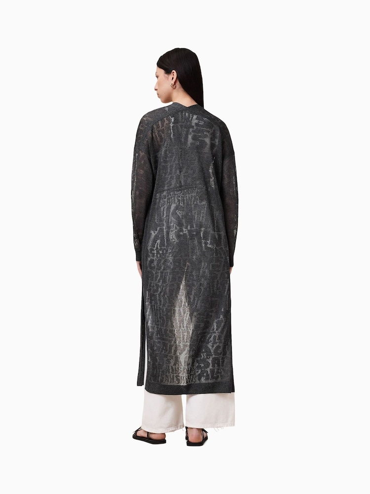 AllSaints Grey Kaito Cardigan - Image 6 of 8