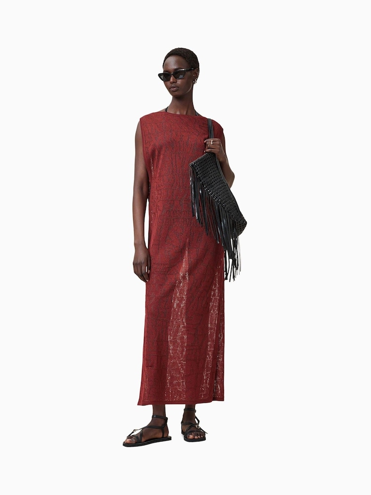AllSaints Red Kaito Dress - Image 1 of 8