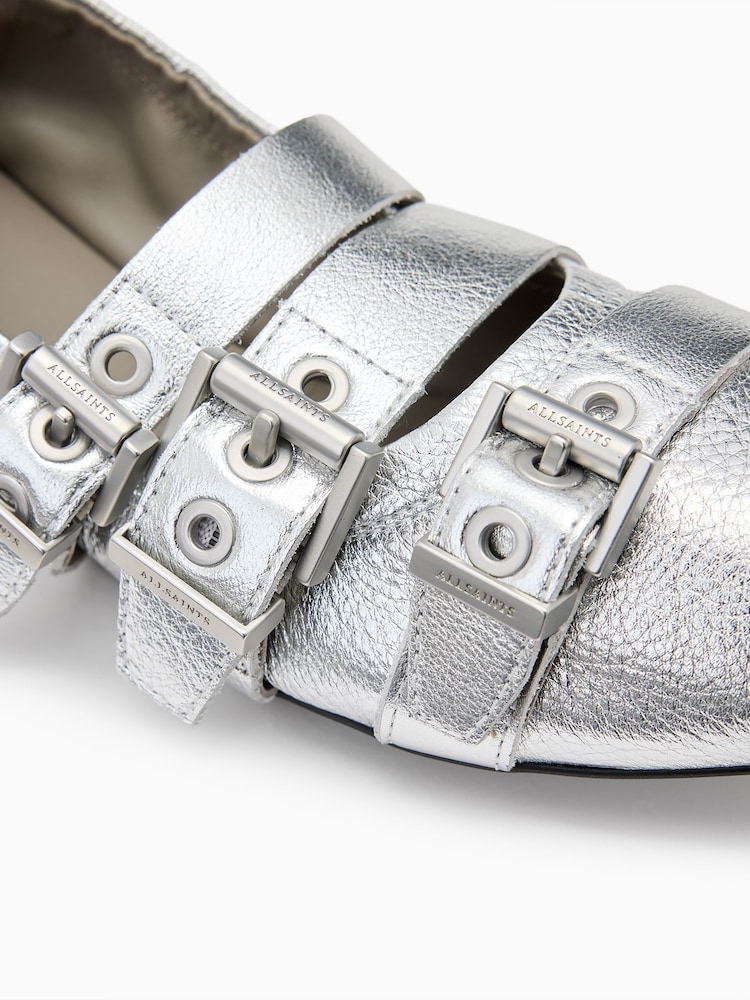 AllSaints Grey Aurora Metallic Shoes - Image 5 of 5 AllSaints Grey Aurora Metallic Shoes - Image 5 of 5