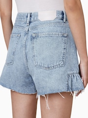 AllSaints Blue Eliana Denim Shorts - Image 5 of 8