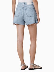 AllSaints Blue Eliana Denim Shorts - Image 6 of 8