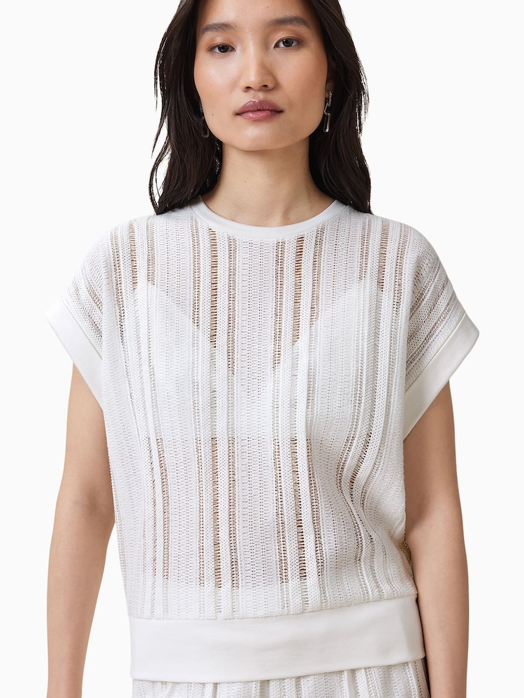 AllSaints White Giana Crochet Tank - Image 3 of 7