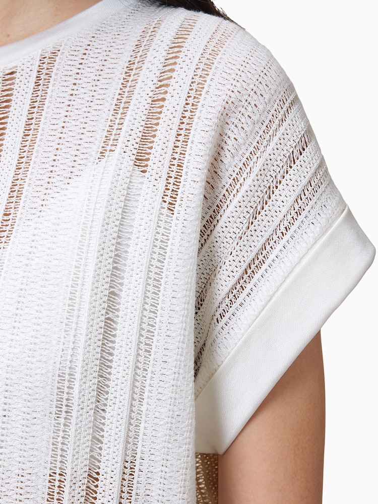 AllSaints White Giana Crochet Tank - Image 4 of 7