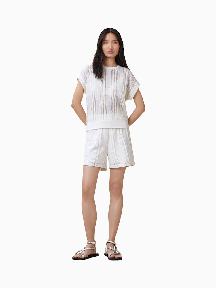 AllSaints White Giana Crochet Tank - Image 6 of 7
