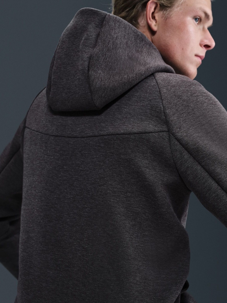 Nike Black Heather Tech Fleece Full-Zip Windrunner Hoodie - Image 5 of 5 Nike Black Heather Tech Fleece Full-Zip Windrunner Hoodie - Image 5 of 5