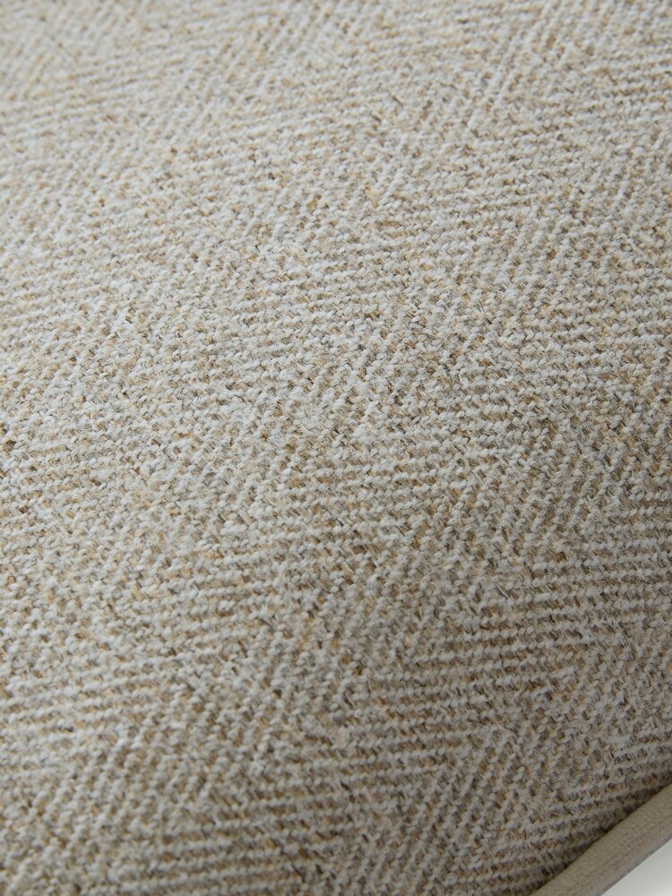 Laura Ashley Truffle Natural Milbourne Herringbone Cushion - Image 2 of 4