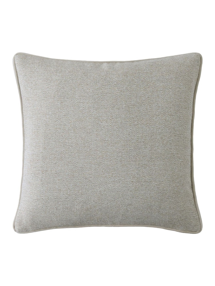 Laura Ashley Truffle Natural Milbourne Herringbone Cushion - Image 4 of 4 Laura Ashley Truffle Natural Milbourne Herringbone Cushion - Image 4 of 4