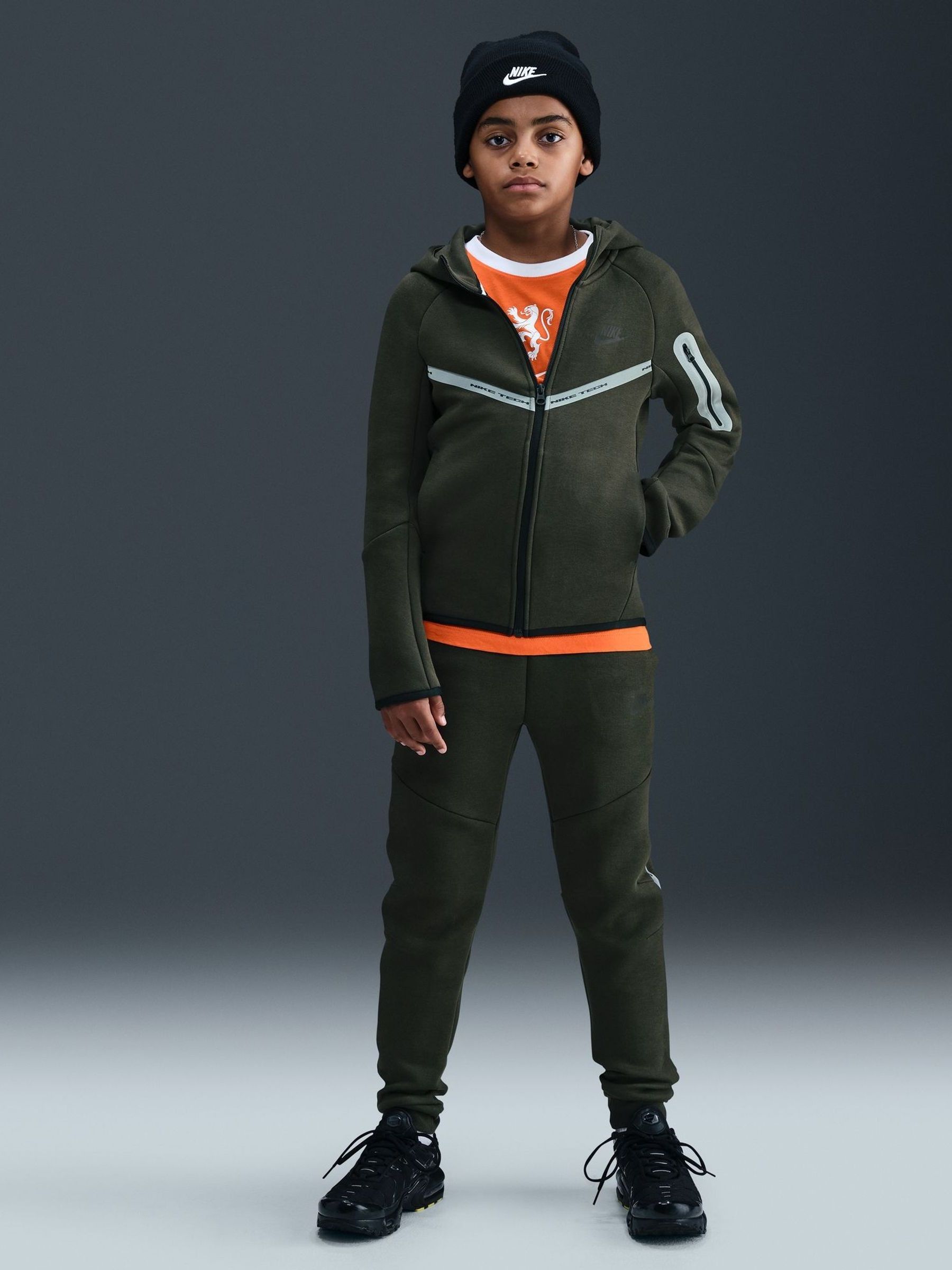 nike tech fleece orange tracksuit