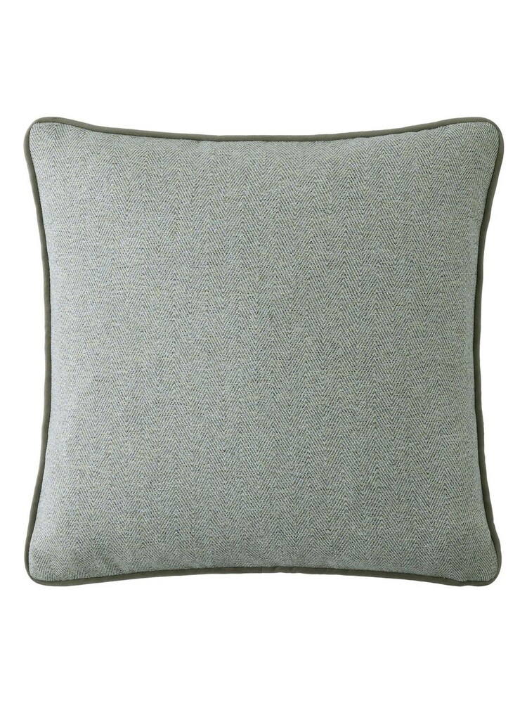 Laura Ashley Grey Sage Milbourne Herringbone Cushion - Image 5 of 5