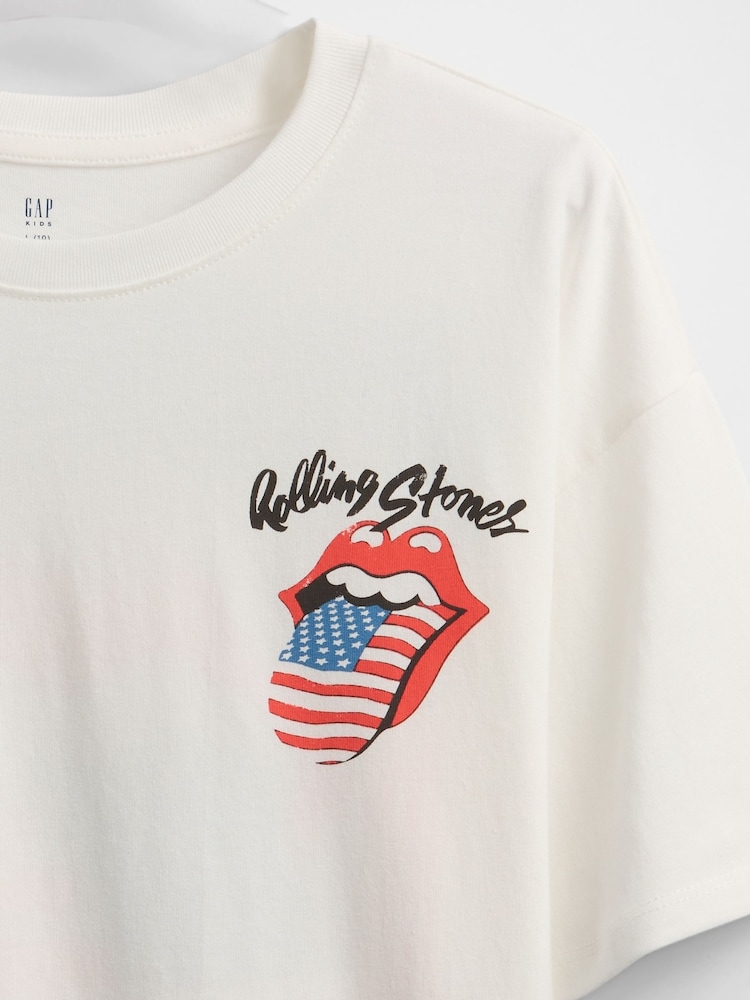 Gap White Rolling Stones Graphic Short Sleeve T-Shirt (4-13yrs) - Image 3 of 3