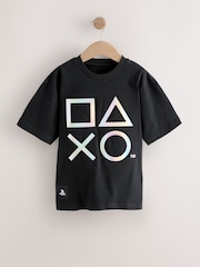 Black 100% Cotton Playstation Short Sleeve T-Shirt (3-16yrs) - Image 1 of 4