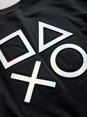 Black 100% Cotton Playstation Short Sleeve T-Shirt (3-16yrs) - Image 3 of 4