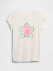 Gap White Star Graphic Short Sleeve T-Shirt (4-13yrs) - Image 1 of 2