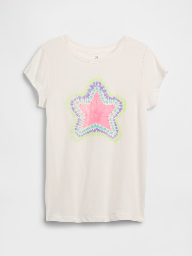 Gap White Star Graphic Short Sleeve T-Shirt (4-13yrs) - Image 1 of 2