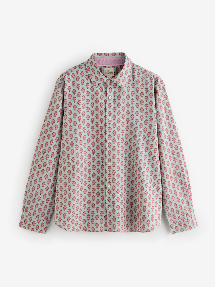 Aspiga Khaki Green Mens100% Cotton Shirt - Image 1 of 1 Aspiga Khaki Green Mens100% Cotton Shirt - Image 1 of 1