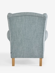 Chunky Weave Mid Blue Sherlock Highback Armchair - Image 7 of 8