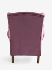 Plush Chenille Plum Purple Sherlock Highback Armchair - Image 6 of 7