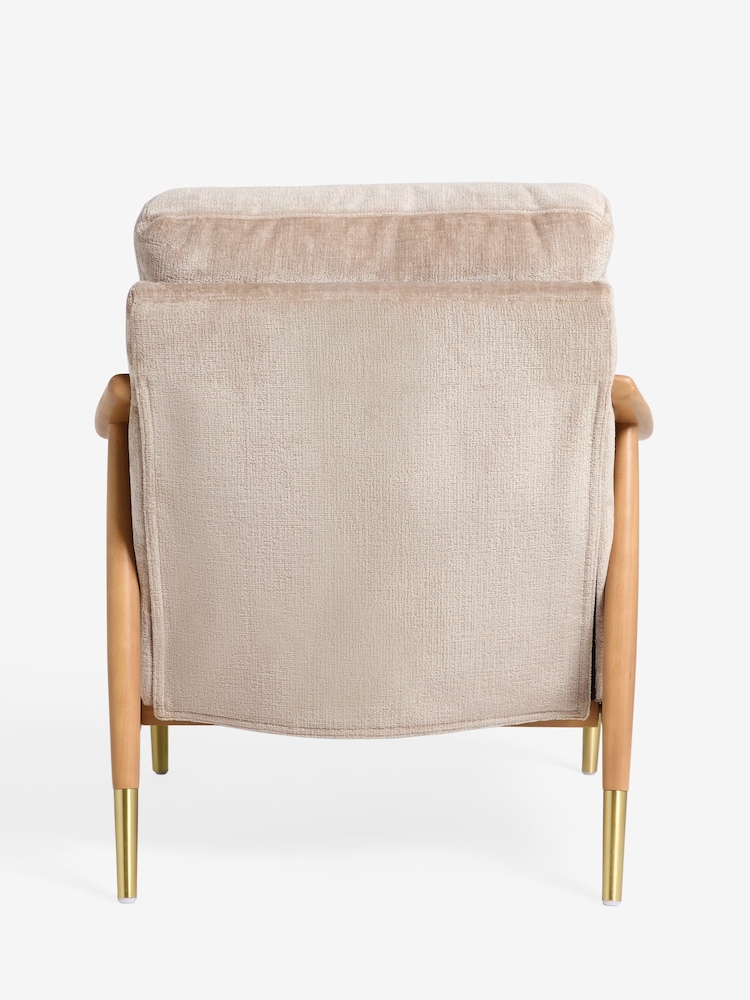 Plush Chenille Light Natural Flinton Wooden Accent Chair - Image 7 of 7
