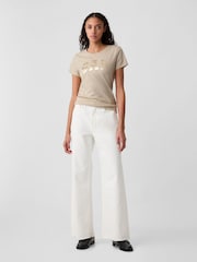 Gap Beige Logo Short Sleeve Crew Neck T-Shirt - Image 3 of 4