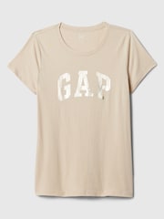Gap Beige Logo Short Sleeve Crew Neck T-Shirt - Image 4 of 4