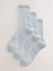 Proud London Cushion Sole Ribbed Sport Ankle Socks 3 Pack With Arch Support - Image 1 of 6