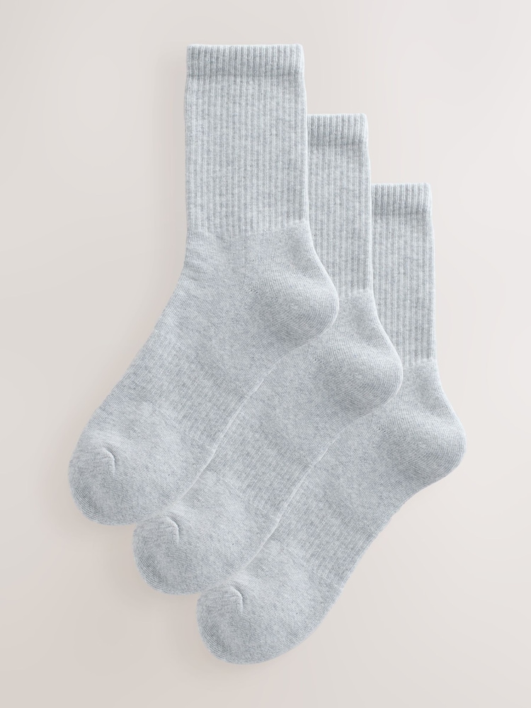 Proud London Cushion Sole Ribbed Sport Ankle Socks 3 Pack With Arch Support - Image 1 of 6