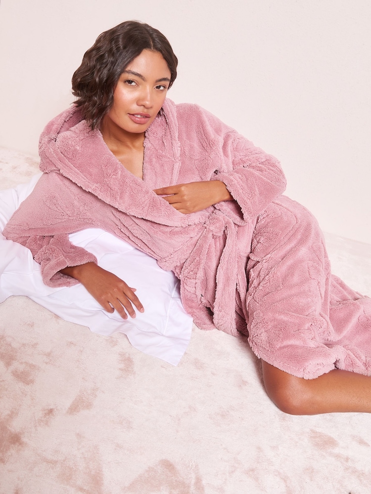 Friends Like These Pink Petite Bow Maxi Robe - Image 1 of 4 Friends Like These Pink Petite Bow Maxi Robe - Image 1 of 4