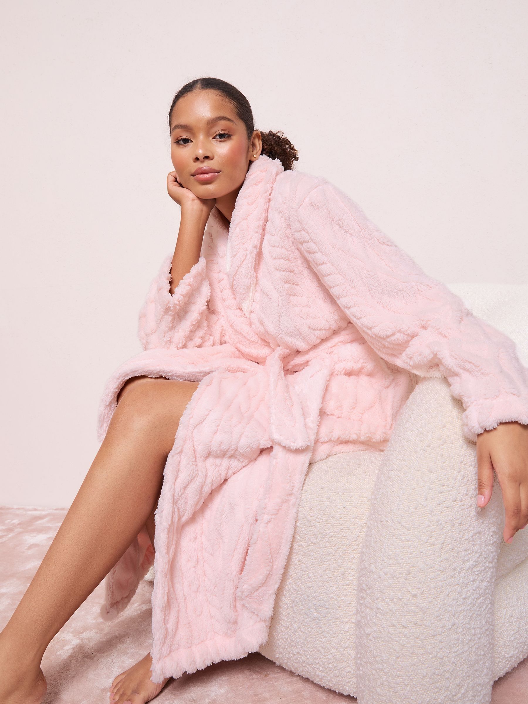 Buy Friends Like These Pink Cable Maxi Robe from Next USA