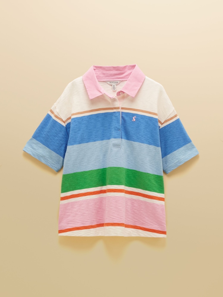 Joules Multi Stripe Short Sleeve Cotton Rugby Shirt - Image 11 of 11
