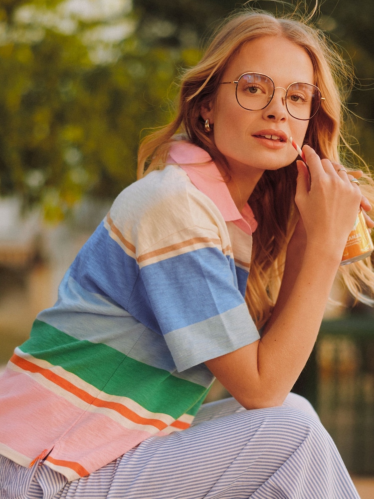 Joules Multi Stripe Short Sleeve Cotton Rugby Shirt - Image 2 of 11