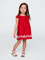Gap Red Smocked Puff-Sleeve Dress (6mths-5yrs) - Image 1 of 4