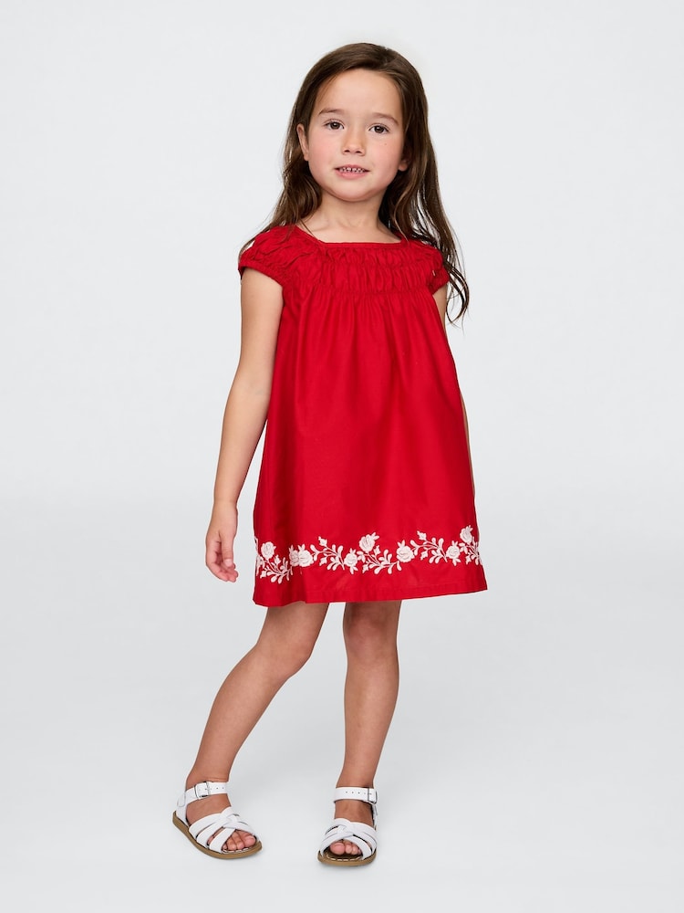 Gap Red Smocked Puff-Sleeve Dress (6mths-5yrs) - Image 1 of 4