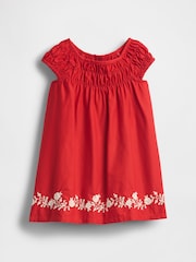 Gap Red Smocked Puff-Sleeve Dress (6mths-5yrs) - Image 2 of 4