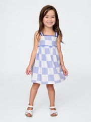 Gap Blue Sleeveless Poplin Patchwork Dress (6mths-5yrs) - Image 1 of 4