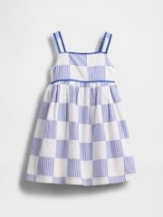 Gap Blue Sleeveless Poplin Patchwork Dress (6mths-5yrs) - Image 2 of 4