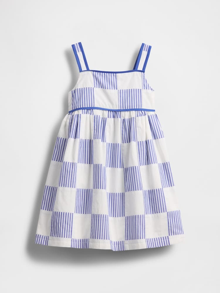 Gap Blue Sleeveless Poplin Patchwork Dress (6mths-5yrs) - Image 2 of 4