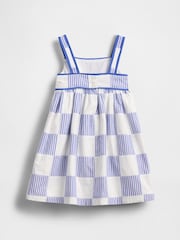 Gap Blue Sleeveless Poplin Patchwork Dress (6mths-5yrs) - Image 3 of 4