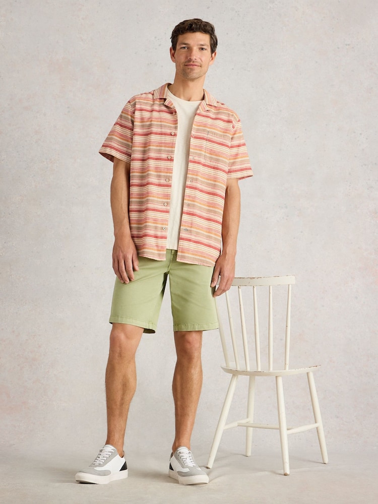 White Stuff Red Horizontal Short Sleeve Stripe 100% Organic Cotton Shirt - Image 1 of 6 White Stuff Red Horizontal Short Sleeve Stripe 100% Organic Cotton Shirt - Image 1 of 6