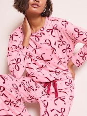 Friends Like These Pink Bow Print Nightwear Set - Image 3 of 4