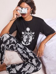 Friends Like These Black Cheetah Print Pyjamas Set - Image 2 of 4