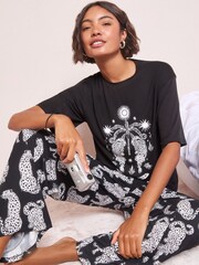 Friends Like These Black Cheetah Print Pyjamas Set - Image 3 of 4