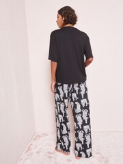 Friends Like These Black Cheetah Print Pyjamas Set - Image 4 of 4