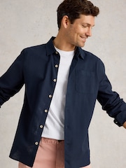 White Stuff Blue Ely Long Sleeve Shirt - Image 3 of 6